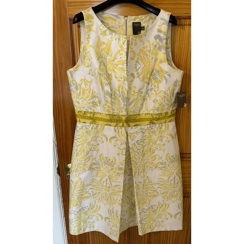 Taylordress Yellow & Gray Floral Womens Size 12